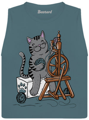 Dorombol a macska női bővített trikó Heather Deep Teal