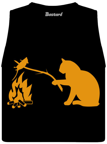 Macska-egér harc női bővített trikó Black