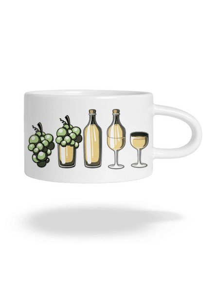 A fehérbor evolúciója macaron bögre White