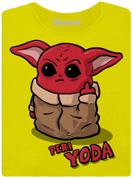 Peri Yoda prémium női póló Lemon