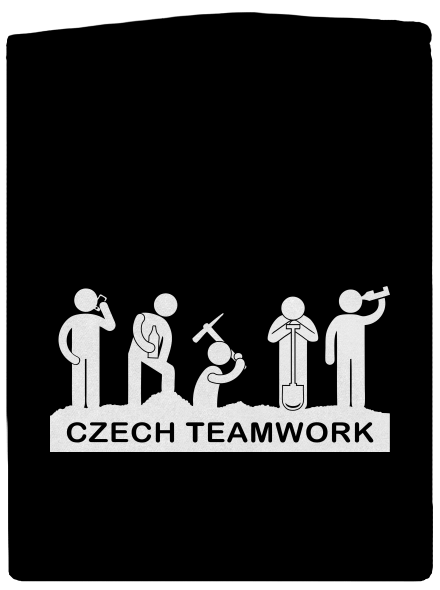 Czech Teamwork cipzáras férfi pulóver Black