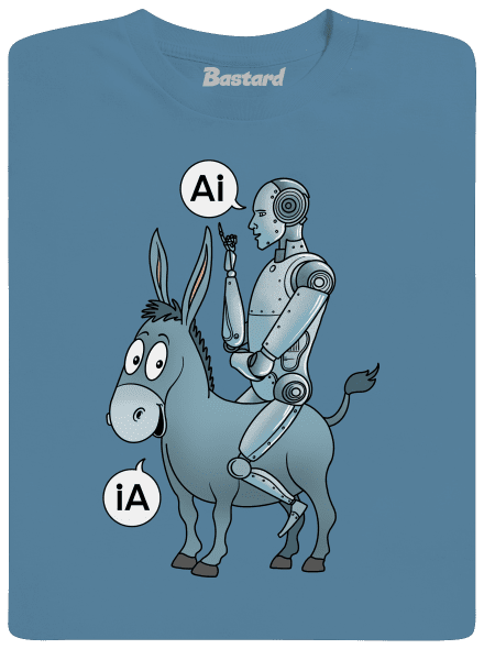 Szamár és AI férfi póló Stone Blue