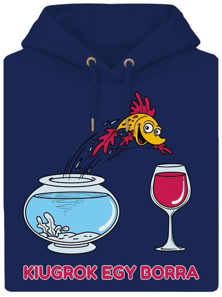 Kiugrok egy borra unisex prémium pulóver Navy