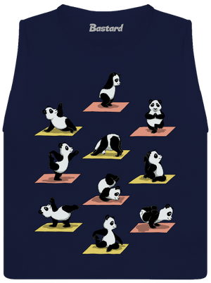 Panda jóga női bővített trikó Navy