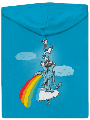 Hogyan készül a szivárvány cipzáras női pulóver Blue Atol