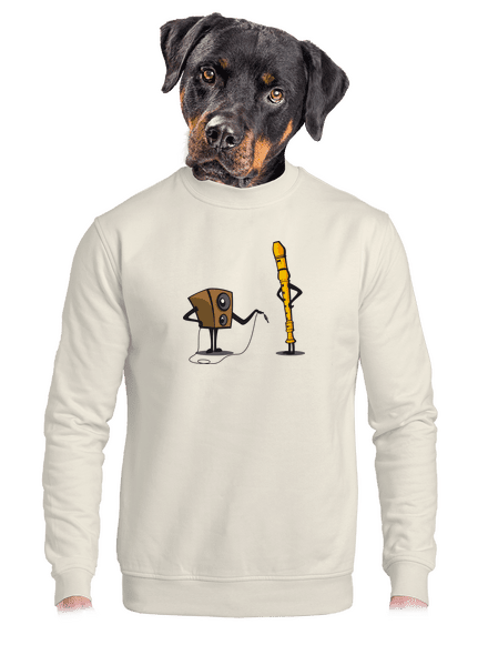 Plug-in jack unisex crewneck Off White