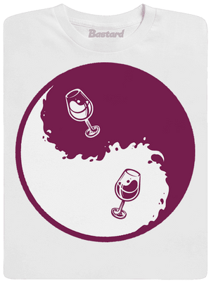 Yin Yang bor férfi póló White