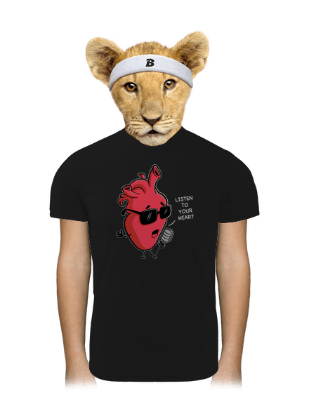 Listen to your heart gyerek sport póló Black