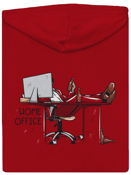 Home office cipzáras férfi pulóver Red