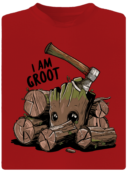 I Am Groot férfi sportpóló Red Mal