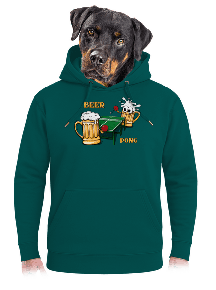 Beer pong unisex prémium pulóver Emerald Green