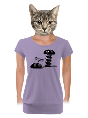 Felhúzva női póló elasztikus alsó szegéllyel Lavender