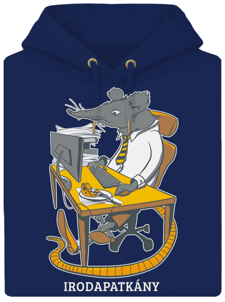 Irodapatkány unisex prémium pulóver Navy