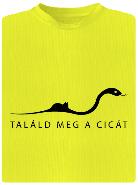 Találd meg a cicát gyerek sport póló Neon Yellow