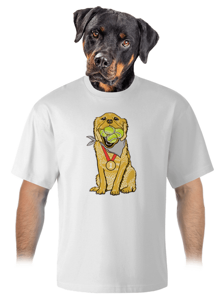 Arany retriever unisex túlméretezett póló White