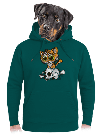 Tigriskölyök unisex prémium pulóver Emerald Green