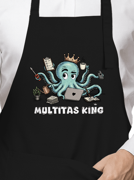 Multitas king kötény Black