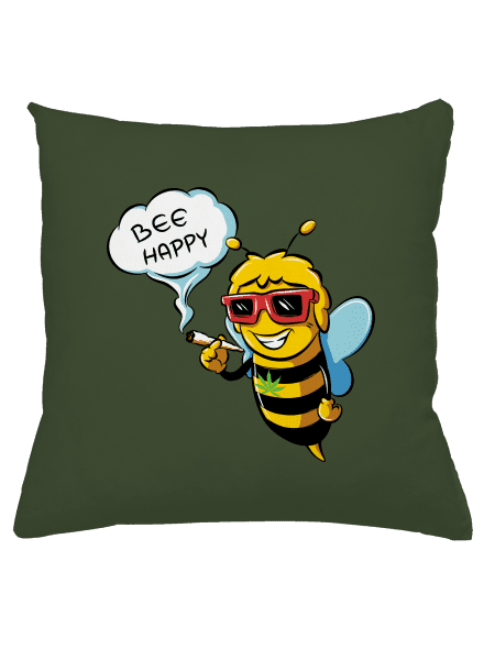 Bee happy párna Olive Green