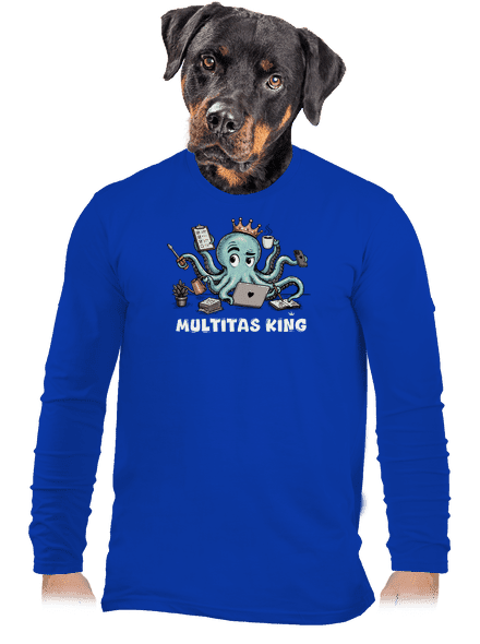 Multitas king férfi hosszú ujjú póló Royal Blue