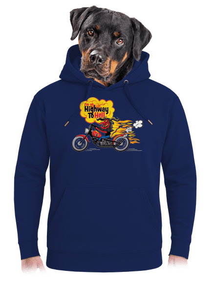 Highway to hell unisex prémium pulóver Navy