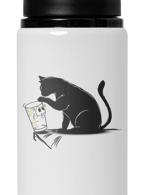 Macska és üveg kulacs White