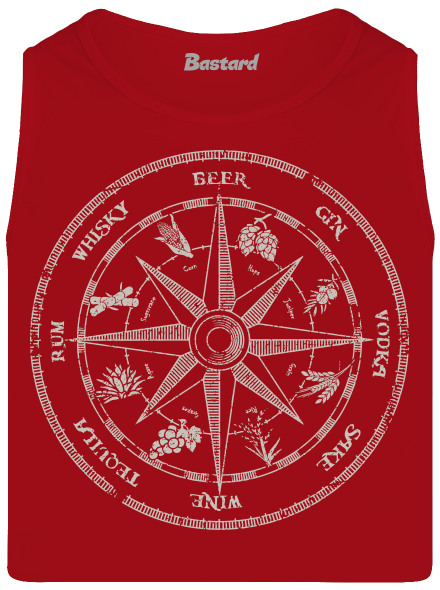 Alkoholos iránytű férfi trikó Red