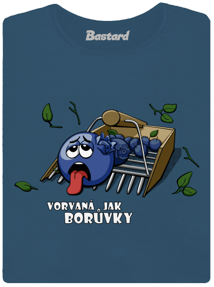 Áfonya prémium női póló Petrol Blue
