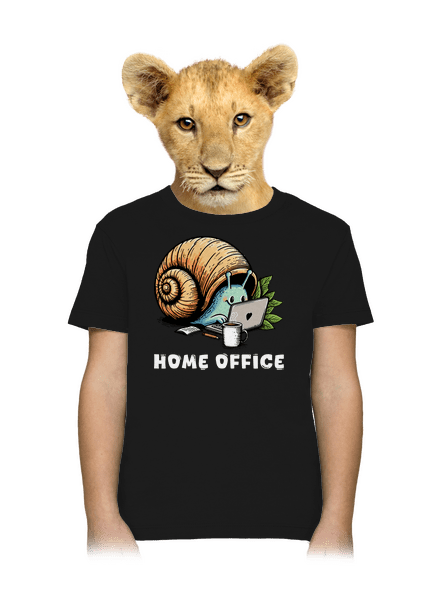 Sneka home office gyerek póló Black