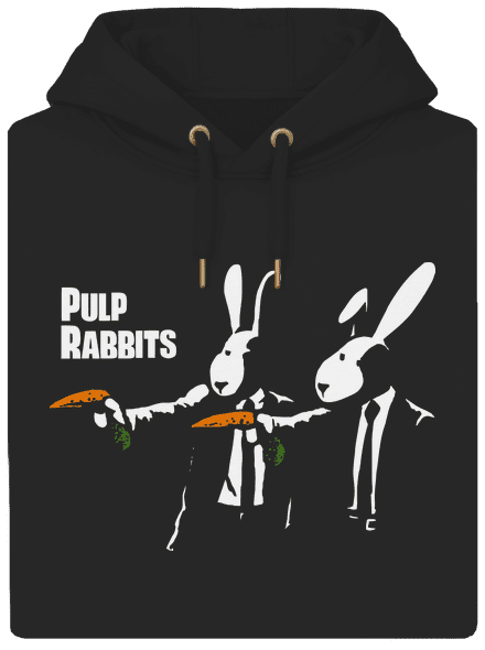 Pulp Rabbits unisex prémium pulóver Dark Black