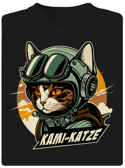 Kami-Katze férfi sportpóló Black
