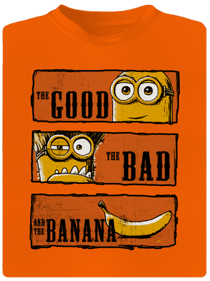 A Jó, a Rossz és a Banán férfi sportpóló Neon Orange