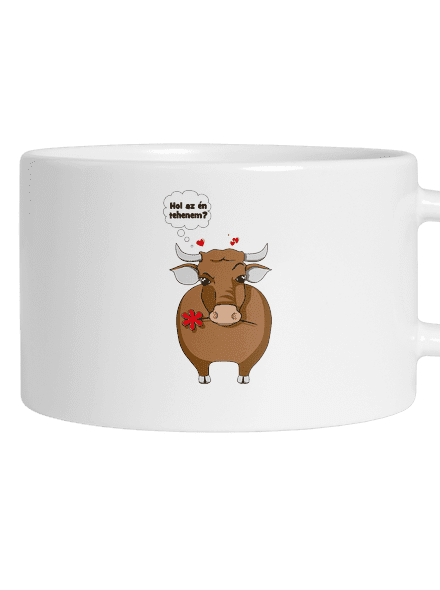 Tehén és bika macaron bögre White