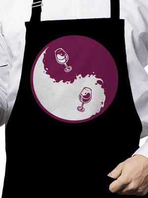 Yin Yang bor kötény Black