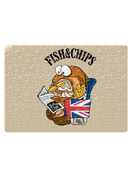Fish and chips kirakós White