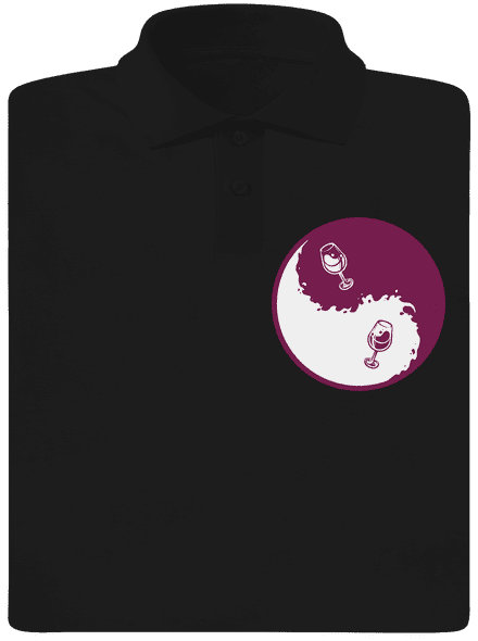 Yin Yang bor férfi pólóingek Black