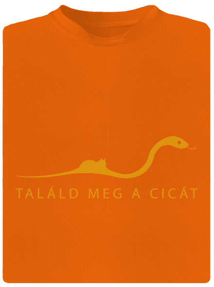 Találd meg a cicát gyerek sport póló Neon Orange