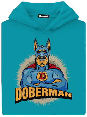 Doberman gyerek kenguruzsebes pulóver Hawaiian Blue