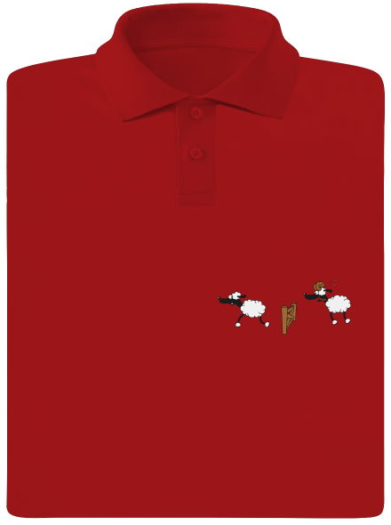Sheeps in love férfi pólóingek Red Mal
