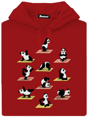 Panda jóga női kenguruzsebes pulóver Red Mal