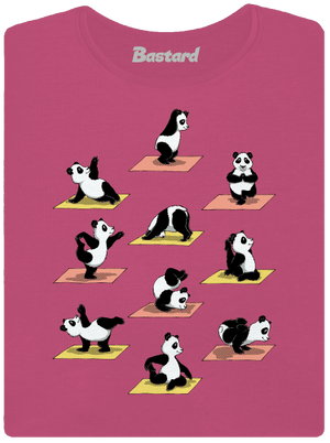 Panda jóga prémium női póló Magenta