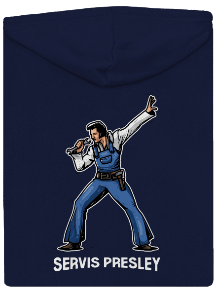 Servis Presley cipzáras férfi pulóver Navy