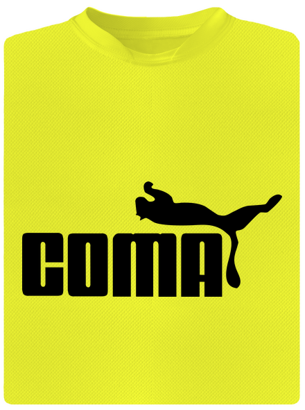 Coma férfi sportpóló Neon Yellow