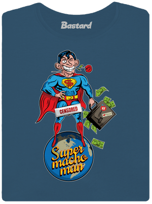 Supermachoman prémium női póló Petrol Blue