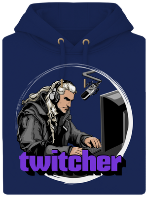 Twitcher unisex prémium pulóver Navy