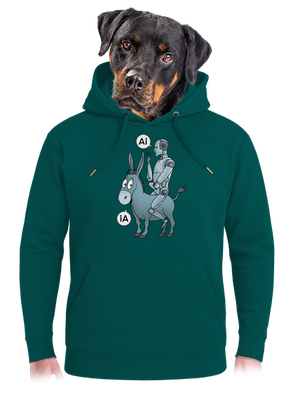 Szamár és AI unisex prémium pulóver Emerald Green