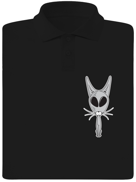 UFO cat férfi pólóingek Black