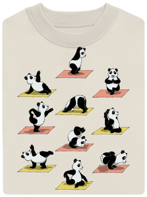 Panda jóga unisex crewneck Off White
