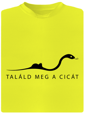 Találd meg a cicát férfi sportpóló Neon Yellow