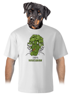 100% vegetáriánus unisex túlméretezett póló White