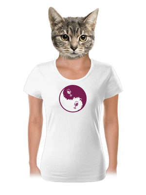 Yin Yang bor női póló White